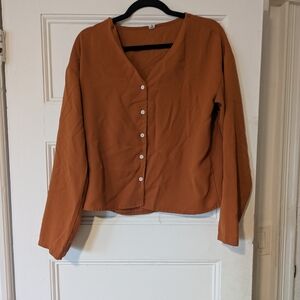 Terracotta Button-Down Shirt